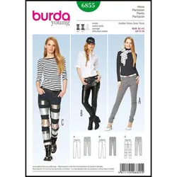 الگو خیاطی شلوار زنانه بوردا استایل کد 6855 سایز 32 تا 42 متد مولر