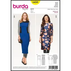 الگو خیاطی پیراهن مجلسی زنانه بوردا استایل کد 6450 سایز 34 تا 44 متد مولر