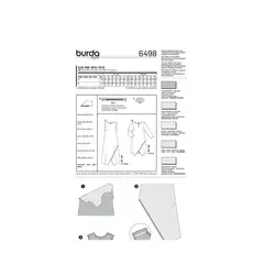 الگو خیاطی پیراهن زنانه بوردا استایل کد 6498 سایز 34 تا 46 متد مولر