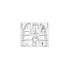 الگو خیاطی کت و پیراهن زنانه بوردا استایل کد 7102 سایز 44 تا 58 متد مولر