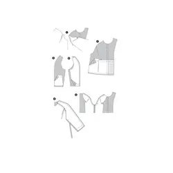 الگو خیاطی کت و پیراهن زنانه بوردا استایل کد 7102 سایز 44 تا 58 متد مولر