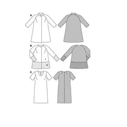 الگو خیاطی کت و پیراهن زنانه بوردا استایل کد 7102 سایز 44 تا 58 متد مولر