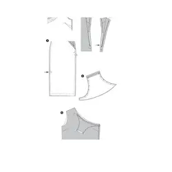 الگو خیاطی پیراهن مجلسی  زنانه بوردا استایل کد 6757 سایز 34 تا 44 متد مولر