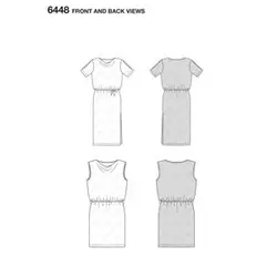 الگو خیاطی پیراهن زنانه بوردا استایل کد 6448 سایز 46 تا 56 متد مولر