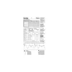 الگو خیاطی پیراهن و سارافون زنانه بوردا استایل کد 7043 سایز 36 تا 46 متد مولر
