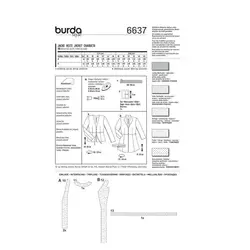 الگوی خیاطی کت زنانه بوردا استایل کد 6637 سایز 36 تا 46 متد مولر