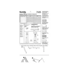 الگو خیاطی پیراهن مجلسی زنانه بوردا استایل کد 7405 سایز 36 تا 48 متد مولر
