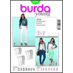 الگو خیاطی شلوار زنانه بوردا استایل کد 7383 سایز 32 تا 44 متد مولر