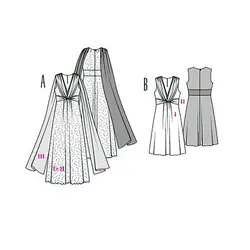 الگو خیاطی پیراهن مجلسی زنانه بوردا استایل کد 7404 سایز 34 تا 46 متد مولر