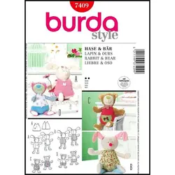 الگو خیاطی عروسک خرگوش و خرس بوردا استایل کد 7409