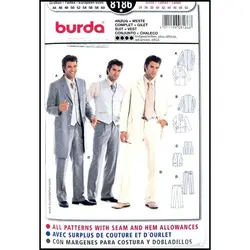 الگو خیاطی کت شلوار و جلیقه مردانه بوردا استایل کد 8186 سایز 44 تا 60 متد مولر