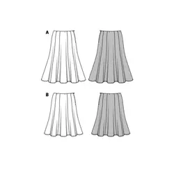 الگو خیاطی دامن ترک زنانه بوردا استایل کد 6714 سایز 44 تا 60 متد مولر
