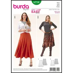 الگو خیاطی دامن ترک زنانه بوردا استایل کد 6714 سایز 44 تا 60 متد مولر