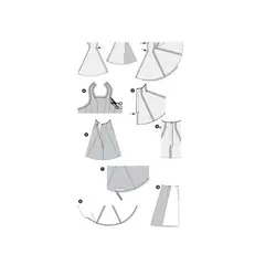 الگو خیاطی لباس عروسک بوردا استایل کد 7336 سایز 30 سانت