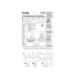 الگو خیاطی لباس عروسک بوردا استایل کد 7336 سایز 30 سانت