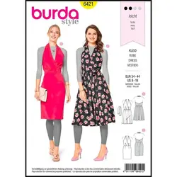  الگوی خیاطی پیراهن مجلسی زنانه بوردا استایل کد 6421 سایز 34 تا 44 متد مولر