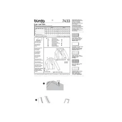 الگو خیاطی سوییشرت و بلوز زنانه بوردا استایل کد 7433 سایز 34 تا 44 متد مولر