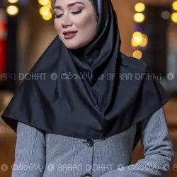مقنعه تل دار مشکی  کد3640