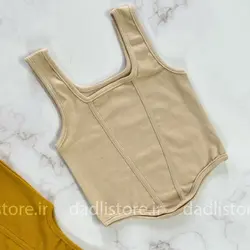 کراپ تاپ کبریتی نواردوزی یقه خشتی پایین هلال