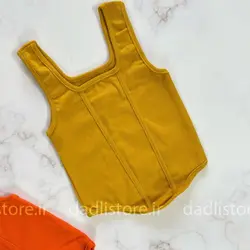 کراپ تاپ کبریتی نواردوزی یقه خشتی پایین هلال