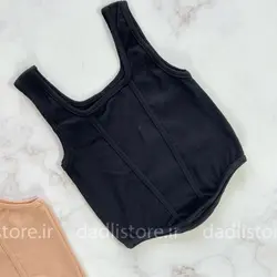 کراپ تاپ کبریتی نواردوزی یقه خشتی پایین هلال