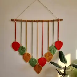 برگ مکرومه بافی دکوراتیو رنگ دلخواه طرح کاج