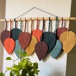 دیوارکوب پر مکرومه بافی دکوراتیو طرح الماس