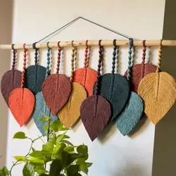 دیوارکوب پر مکرومه بافی دکوراتیو طرح الماس