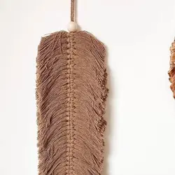 آویز پر مکرومه بافی طرح تک برگ