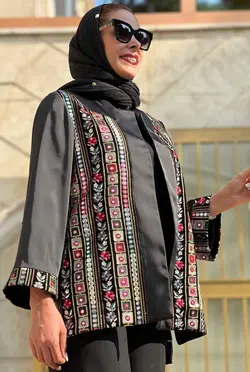 مانتو ساتن سوزن دوزی
