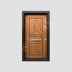 درب ضد سرقت یک لنگه مدل سه قاب پنج با روکش راش☎️کالاکسا 26744927-021