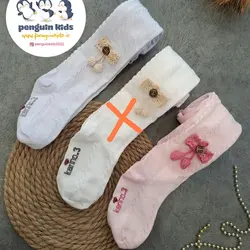 جوراب شلواری دخترانه پاپیون مناسب ۱-۲ سال تا ۸-۹ سال