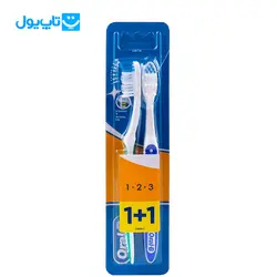 مسواک اورال-بی Oral-B دوقلو مدل 1+1 Shiny Clean با برس متوسط