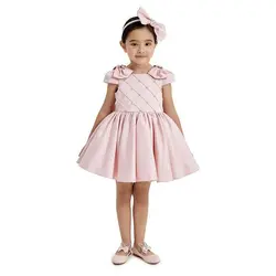 پیراهن مجلسی دخترانه طرح لوزی pamina