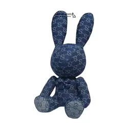 عروسک خرگوش سرمه ای نشسته