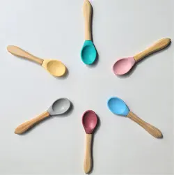 قاشق دسته چوبى minikoioi