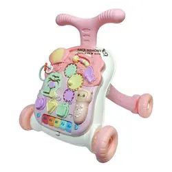 واکر پیانویی دوکاره صورتی musical stroller
