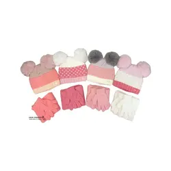 ست کلاه شال گردن و دستکش بافت بچگانه