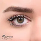 لنز رنگی رویال ویژن روزانه 100 ساعته، شماره 39 مدل Pixy Green هاله دار سبز عسلی متوسط