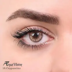 لنز رنگی رویال ویژن روزانه ، شماره 16 مدل Cappuccino دور دار کاپوچینو