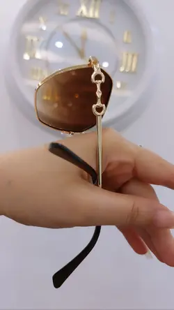 عینک گوچی فریم فلز عسلی