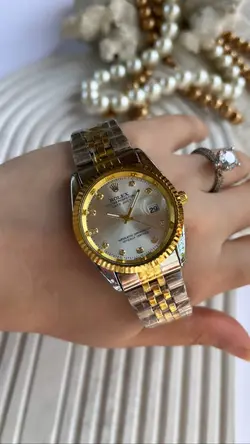 ساعت مردونه رولکس کد ۰۲۰۱ رنگ‌طلایی سیلور