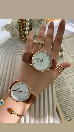 ساعت مردونه Dw کد ۰۲۲۸ رنگ عسلی