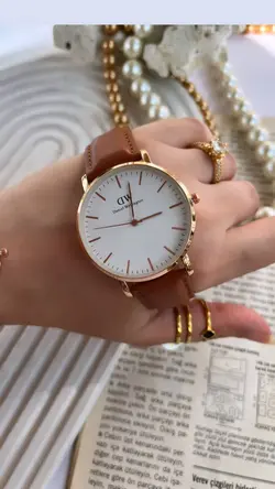 ساعت مردونه Dw کد ۰۲۲۸ رنگ عسلی