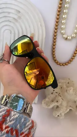 عینک پرادا کد ۰۲۵۰ رنگ زرد اینه ای