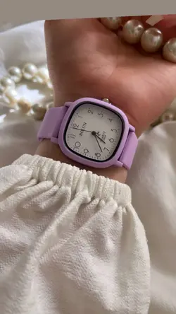 ساعت BOLUN مربعی کد ۰۱۹۲ رنگ بنفش پاستیلی