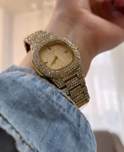 ساعت پتک فیلیپ فول نگین کد۰۳۲۴ رنگ طلایی