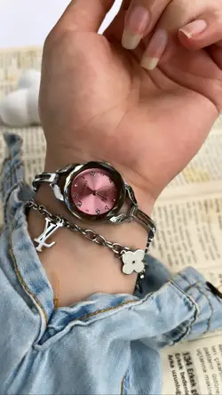 ساعت زنونه HONGRUI کد ۰۳۴۹ صفحه صورتی