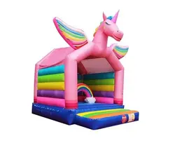 تشک جامپینگ بادی حفاظ دار با طرح اسب تک شاخ