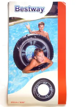 حلقه بادی شنا کودک مشکی طرح دار